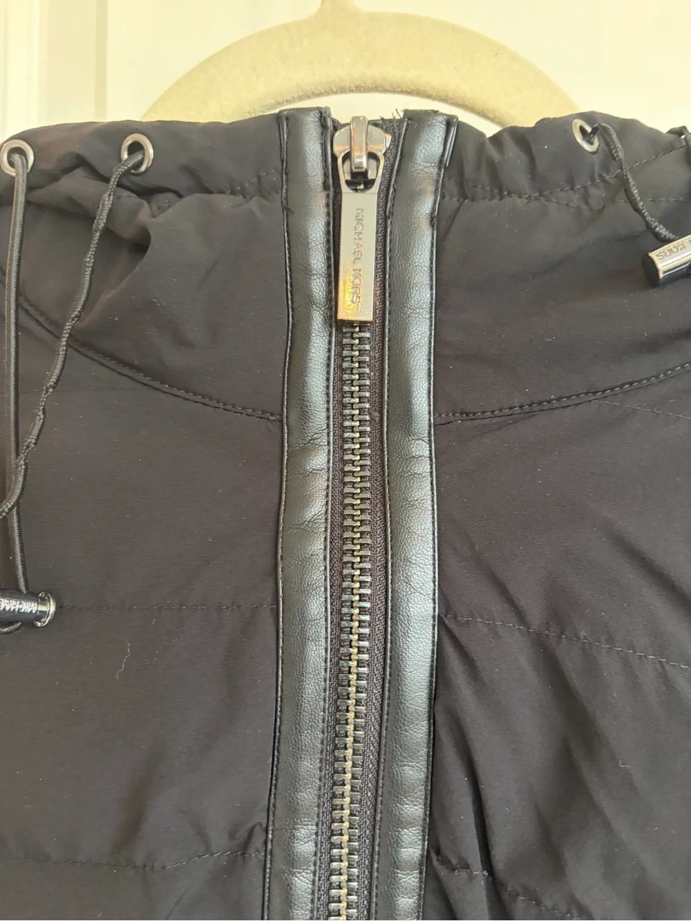 Michael Kors Women's Black Hooded Packable Puffer Coat Size L